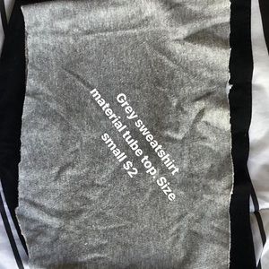 Grey sweatshirt material tube top!